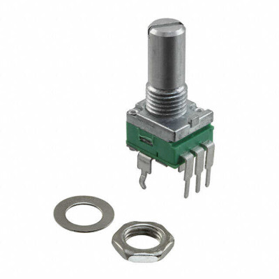10k Ohm 1 Gang Linear Panel Mount Potentiometer 1.0 Turns Conductive Plastic 0.05W, 1/20W PC Pins, Board Locks - 1
