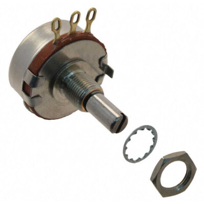 10k Ohm 1 Gang Linear Panel Mount Potentiometer 1.0 Turns Carbon 2W Solder Lug - 1