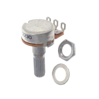 10k Ohm 1 Gang Logarithmic Panel Mount Potentiometer 1.0 Turns Carbon 0.1W, 1/10W Solder Lug - 1