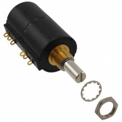 10k Ohm 2 Gang Linear Panel Mount Potentiometer 10.0 Turns Wirewound 2W Solder Lug - Bourns Inc.