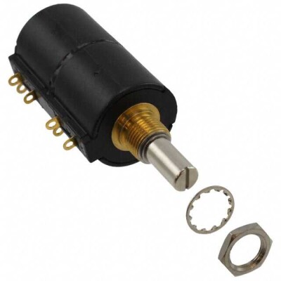 10k Ohm 2 Gang Linear Panel Mount Potentiometer 10.0 Turns Wirewound 2W Solder Lug - 1