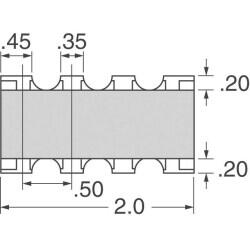 10k Ohm ±5% 62.5mW Power Per Element Isolated 4 Resistor Network/Array ±200ppm/°C 0804, Convex, Long Side Terminals - 3