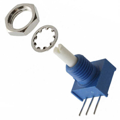 10k Ohm 1 Gang Linear Panel Mount Potentiometer 1.0 Turns Conductive Plastic 0.25W, 1/4W PC Pins - 1