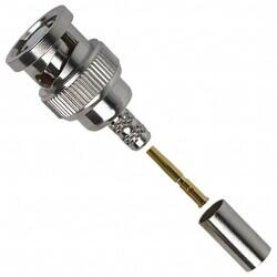 RP-BNC Connector Plug, Female Socket 50Ohm Free Hanging (In-Line) Crimp - Amphenol RF