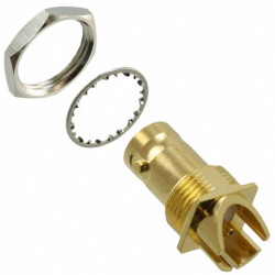 BNC Connector Jack, Female Socket 75 Ohms Board Edge, End Launch; Panel Mount Solder - 1