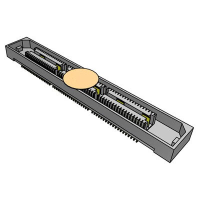 114 Position Connector Socket, Center Strip Contacts Surface Mount Gold - 1