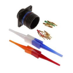 12 Position Circular Connector Receptacle, Male Pins Crimp - Amphenol Aerospace Operations