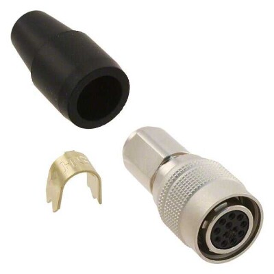 12 Position Circular Connector Plug, Female Sockets Solder Cup - 1