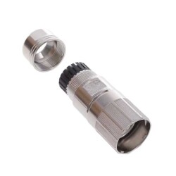 12 Position Circular Connector Plug Housing Free Hanging (In-Line) Backshell, Cable Clamp, Coupling Nut - TE Intercontec