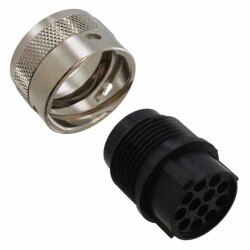 12 Position Circular Connector Plug Housing Free Hanging (In-Line) Coupling Nut - ITT Cannon, LLC