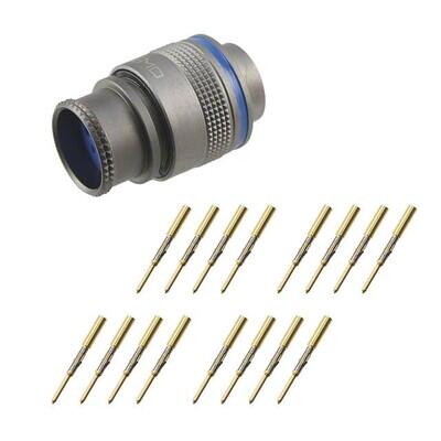 12 Position Circular Connector Plug, Male Pins Crimp - 1