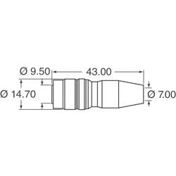 12 Position Circular Connector Plug, Male Pins Solder Cup - 2