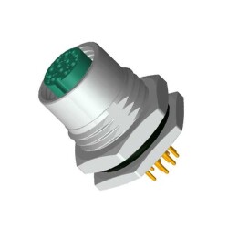 12 Position Circular Connector Receptacle, Female Sockets Solder - Amphenol LTW