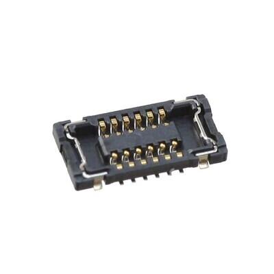 12 Position Connector Receptacle, Center Strip Contacts Surface Mount Gold - 1
