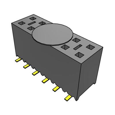 12 Position Receptacle, Pass Through Connector Surface Mount - 1