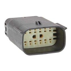 12 Position Rectangular Housing Connector Plug Black 0.138
