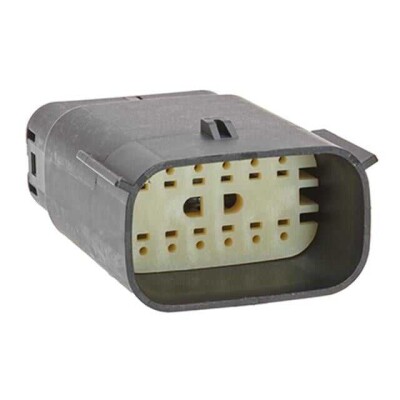 12 Position Rectangular Housing Connector Plug Black 0.138