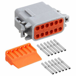 12 Position Rectangular Plug Connector Crimp 16-22 AWG - Amphenol Sine Systems Corp