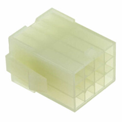 12 Rectangular Connectors - Housings Receptacle Natural 0.165