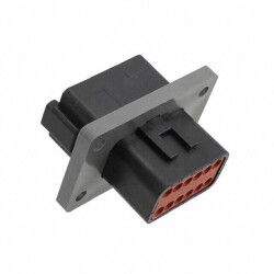 12 Rectangular Connectors - Housings Receptacle Black - TE Connectivity Deutsch Connectors