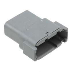 12 Rectangular Connectors - Housings Receptacle Gray - TE Connectivity Deutsch Connectors