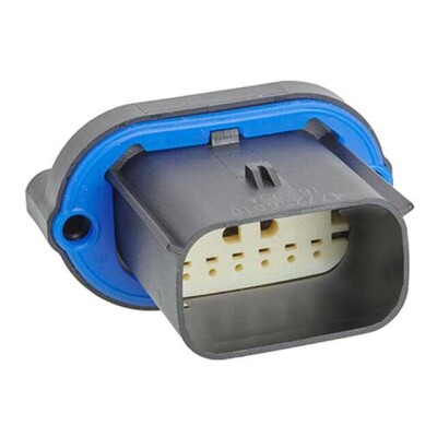12 Rectangular Connectors - Housings Plug Gray 0.138