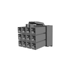 12 Rectangular Connectors - Housings Plug Black 0.156