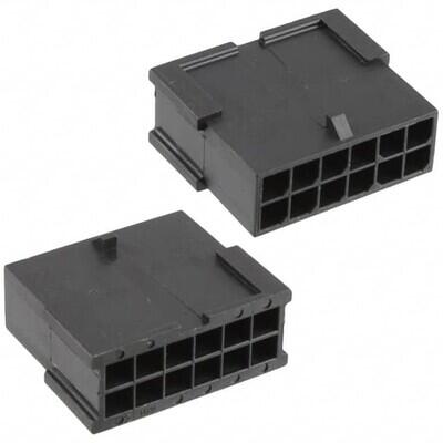 12 Rectangular Connectors - Housings Plug Black 0.118