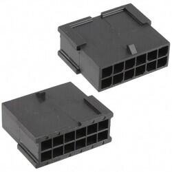 12 Rectangular Connectors - Housings Plug Black 0.118