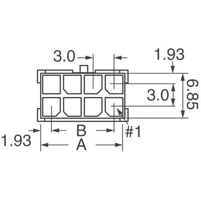 12 Rectangular Connectors - Housings Plug Black 0.118