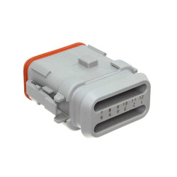 12 Rectangular Connectors - Housings Plug Gray - TE Connectivity Deutsch Connectors