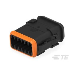 12 Rectangular Connectors - Housings Plug Black 0.359