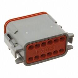 12 Rectangular Connectors - Housings Plug Gray - 2