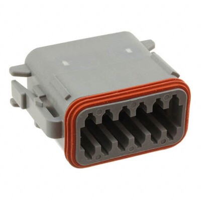 12 Rectangular Connectors - Housings Plug Gray - 1