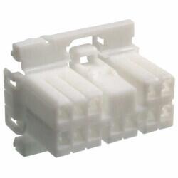 12 Rectangular Connectors - Housings Plug White 0.138