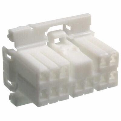 12 Rectangular Connectors - Housings Plug White 0.138