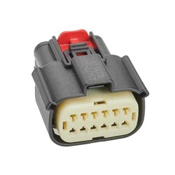 12 Rectangular Connectors - Housings Receptacle Gray 0.138