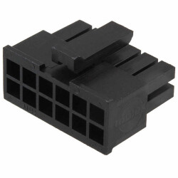 12 Rectangular Connectors - Housings Receptacle Black 0.118