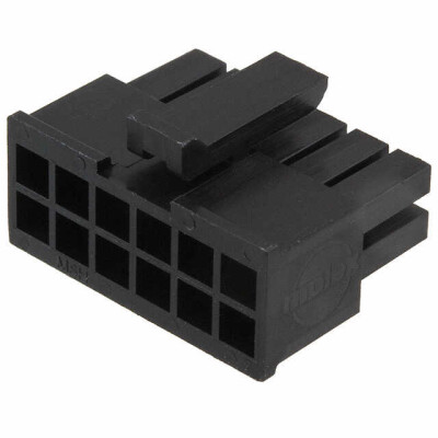 12 Rectangular Connectors - Housings Receptacle Black 0.118