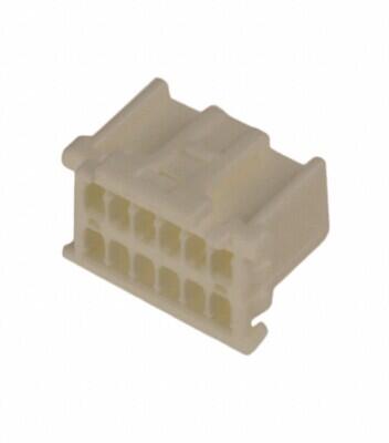 12 Rectangular Connectors - Housings Receptacle White 0.079
