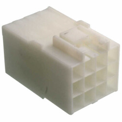 12 Rectangular Connectors - Housings Receptacle Natural 0.156