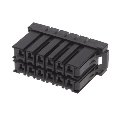 12 Rectangular Connectors - Housings Receptacle Black 0.200