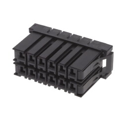 12 Rectangular Connectors - Housings Receptacle Black 0.200