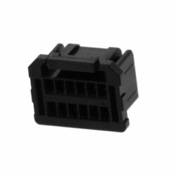 12 Rectangular Connectors - Housings Receptacle Black 0.049