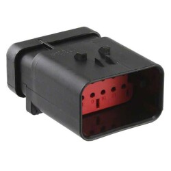12 Rectangular Connectors - Housings Receptacle Black 0.177