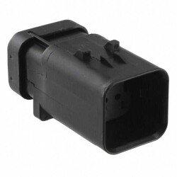 12 Rectangular Connectors - Housings Receptacle Black 0.177