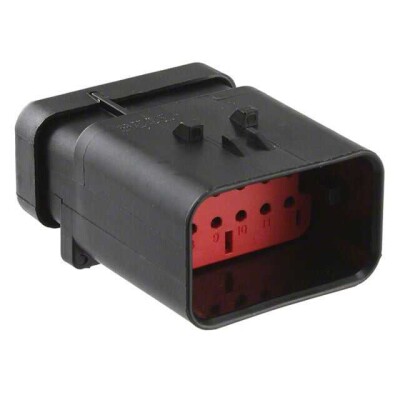 12 Rectangular Connectors - Housings Receptacle Black 0.177