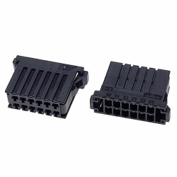 12 Rectangular Connectors - Housings Receptacle Black 0.150