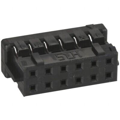12 Rectangular Connectors - Housings Receptacle Black 0.079
