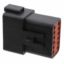 12 Rectangular Connectors - Housings Receptacle Black - TE Connectivity Deutsch Connectors